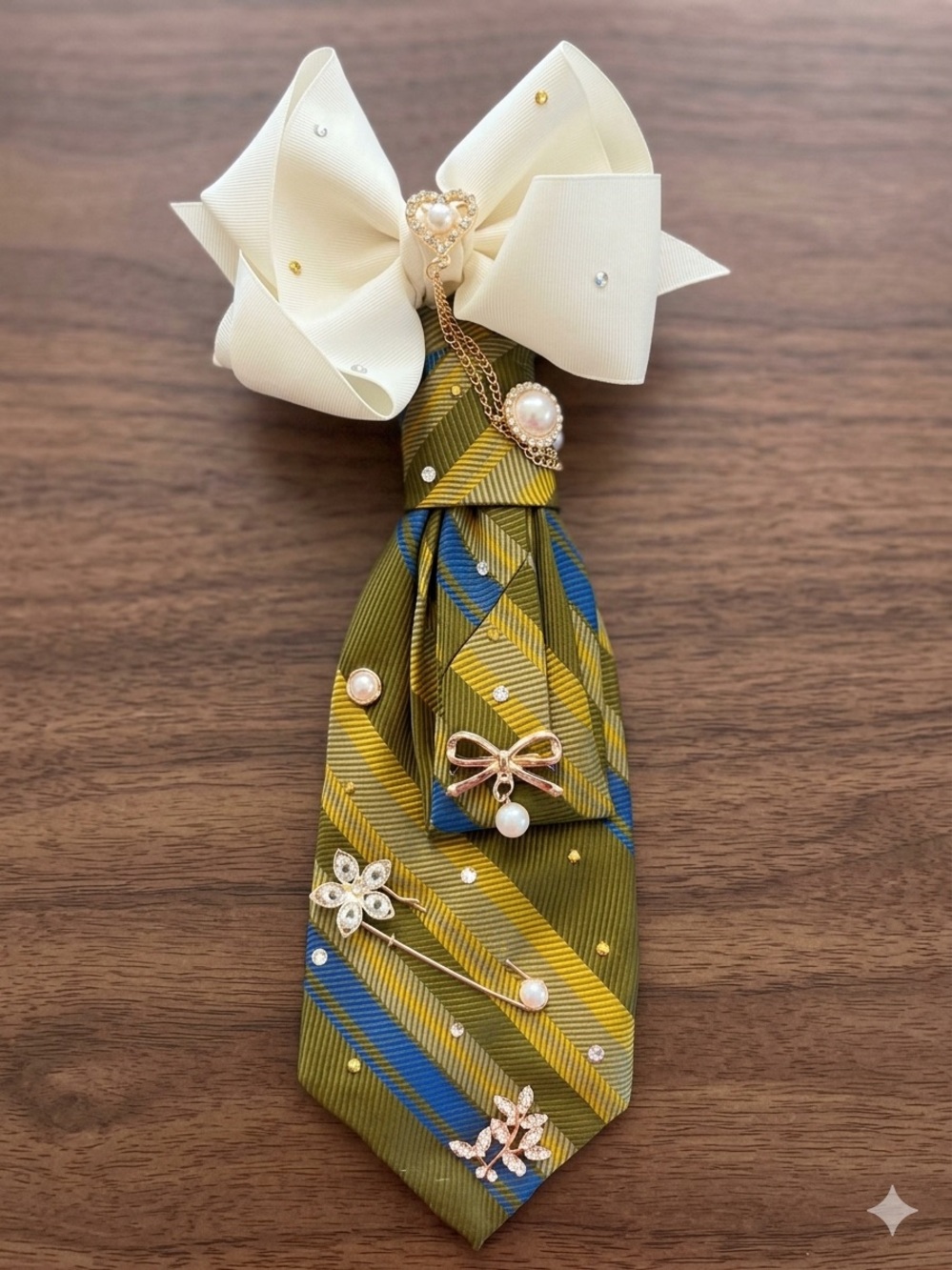 ✨ One-of-a-Kind Upcycled Necktie Necklace & Bow Accessory ✨